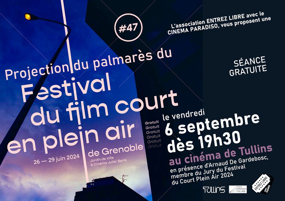 06/09/24 – Projection du Palmarès du festival du film court en plein air de Grenoble